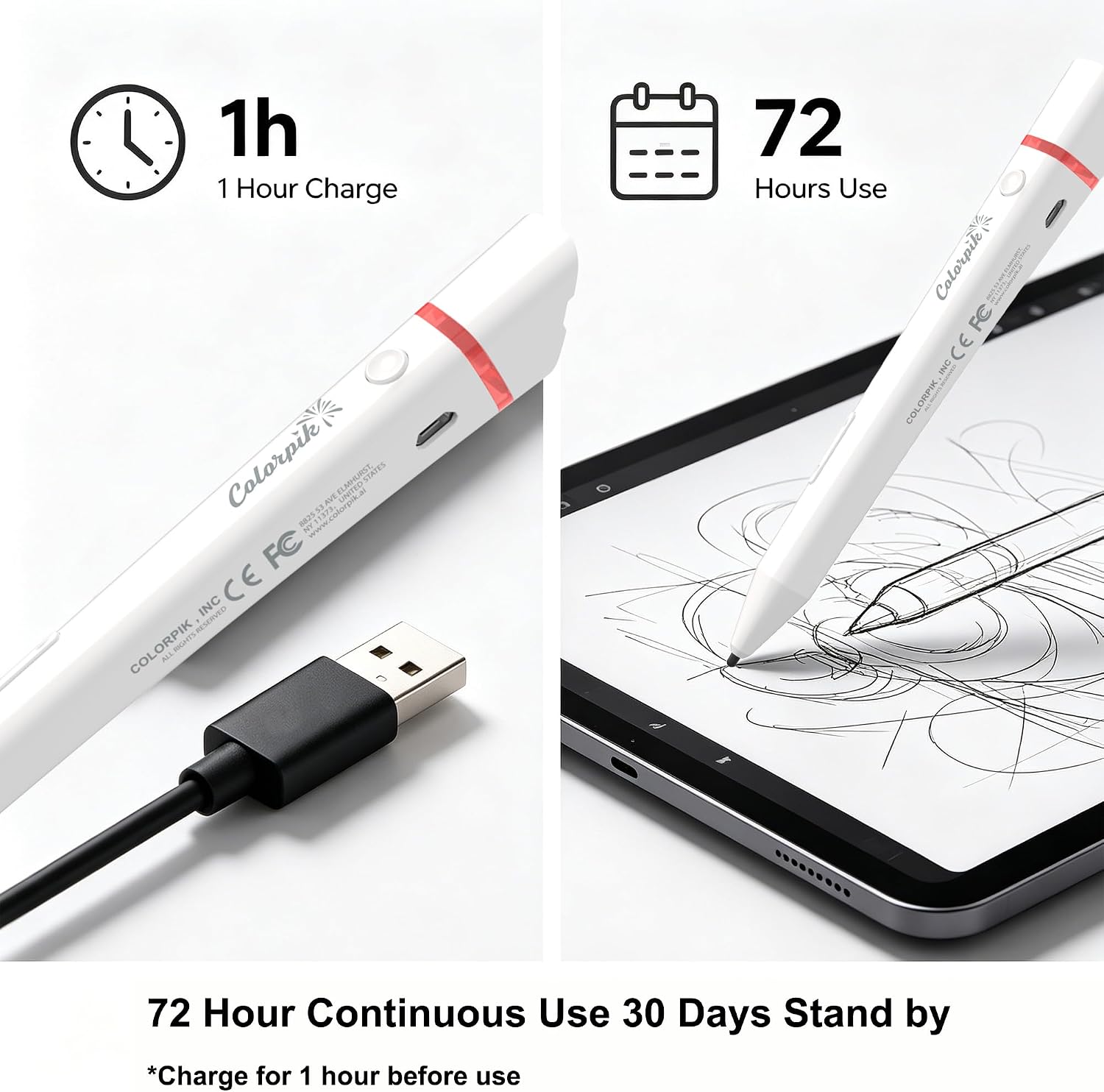 Color Pick Stylus Pens for Drawing Painting Coloring Creative Art, COLORPIK 16 Million Colors Digital Colored Pencils for iPad A16/11th-4th Gen/iPhone/Android Tablets Touchscreens for Adults and Kids