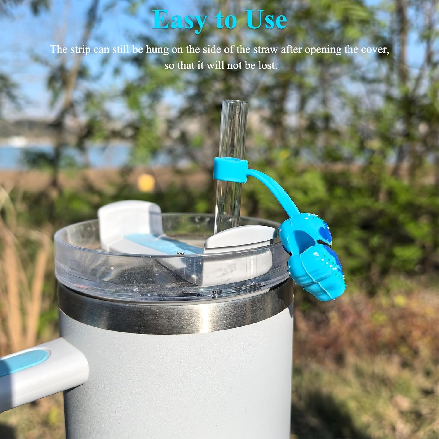 Butterfly Straw Toppers - 4PCs Silicone Straw Cover Cap Compatible with Stanley Cup Cute Straws Accessories for 30 40 Oz Tumblers - Image 4