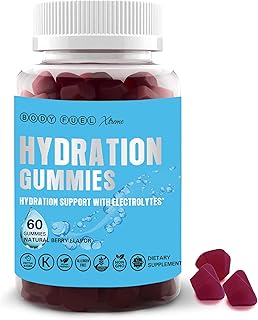 Electrolytes Hydration Gummies Salty Berry Natural Flavor Rehydration Support Sodium Calcium Potassium Chloride Zinc Vegan Gluten Free Kosher Halal Non GMO Pectin Chews - (60 Count)