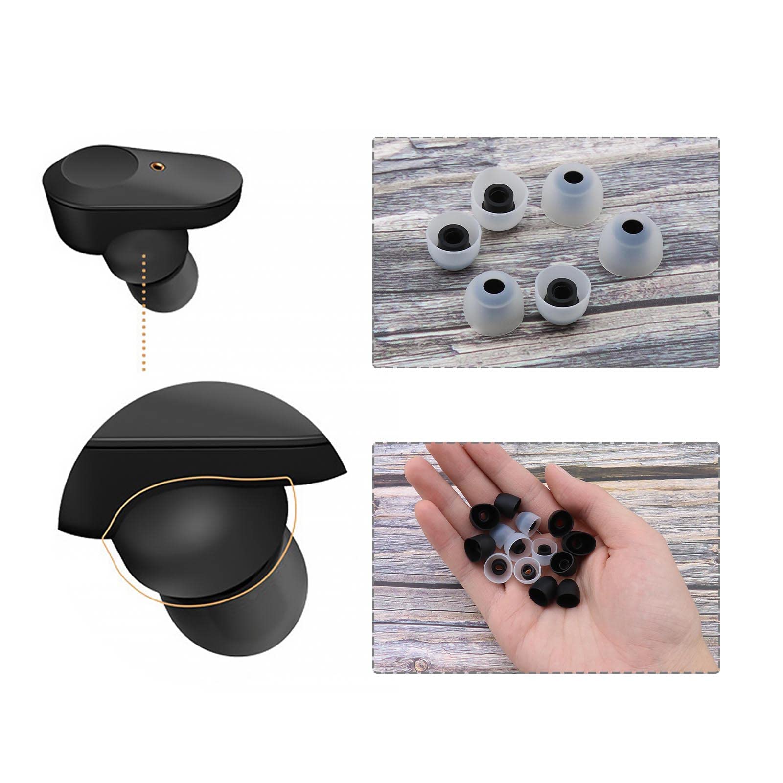 Lot De 6 Embouts De Rechange En Silicone Pour Casque Sony WF