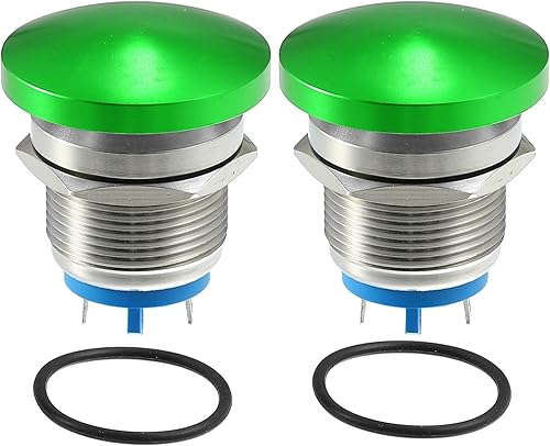 Vista 16 de Impermeable IP65 Momentaria Cabeza de Seta Interruptor de Botón para Coche Metal 0.748 in 3A 250V Botón Interruptor Azul (Juego de 2)