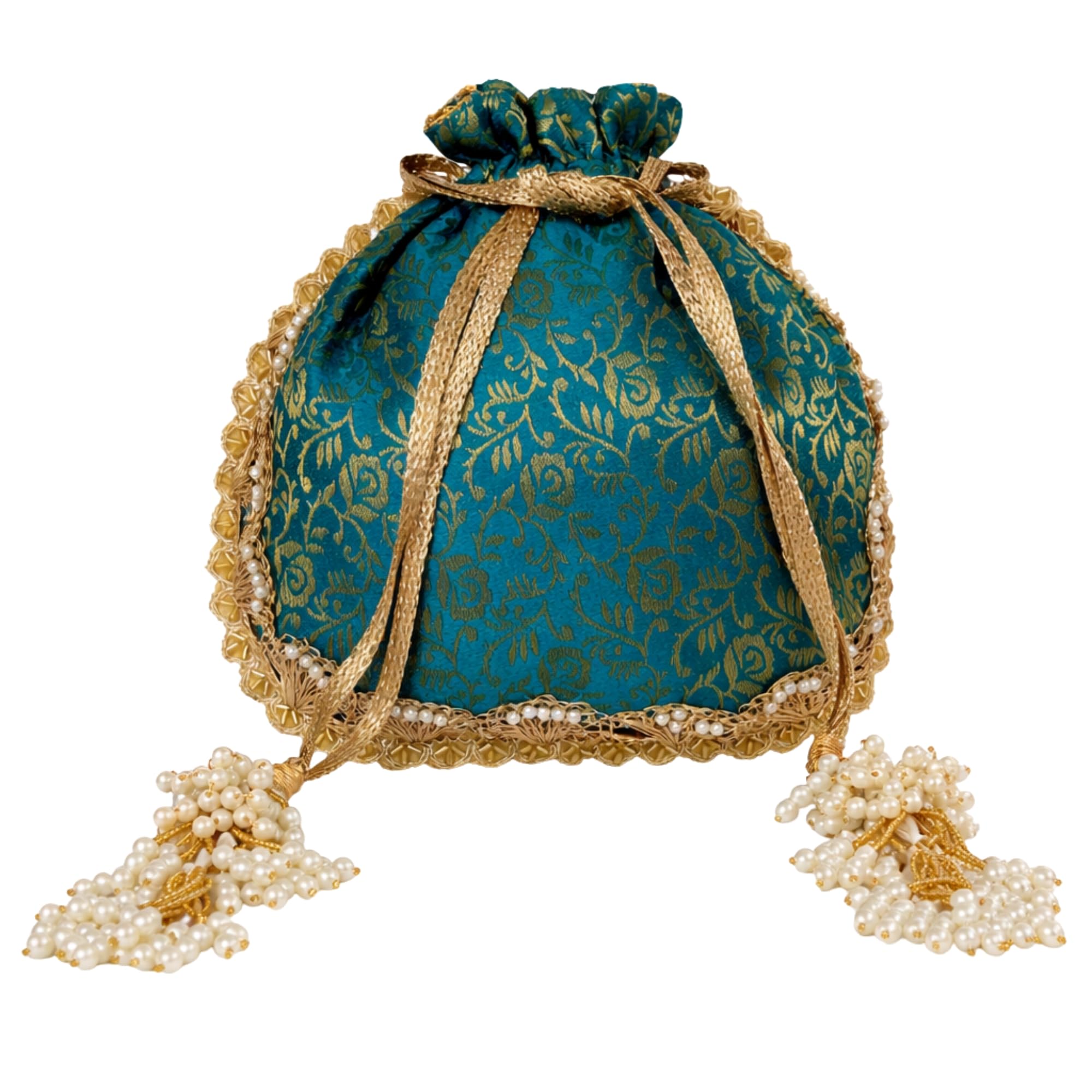 navkathanak creative enterprise Bridal Potli Bag Pack of 1 | Designer Drawstring Potli Pouch for Wedding Return Gift and Festive Gifting-picture-47