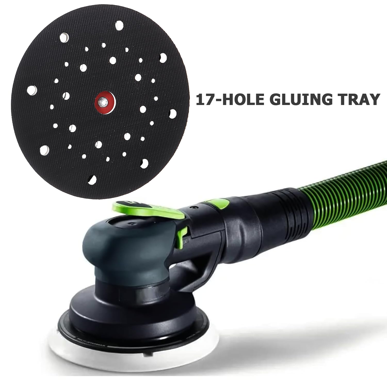 Piatto abrasivo professionale 17 fori Ø 150 mm, piastra abrasiva, piatto rigido compatibile con Festool RO1 RO2E RO150E ES150 ET2 ETS150 LEX150LET/WTS 150/Rotex 150/RO 150 EQ
