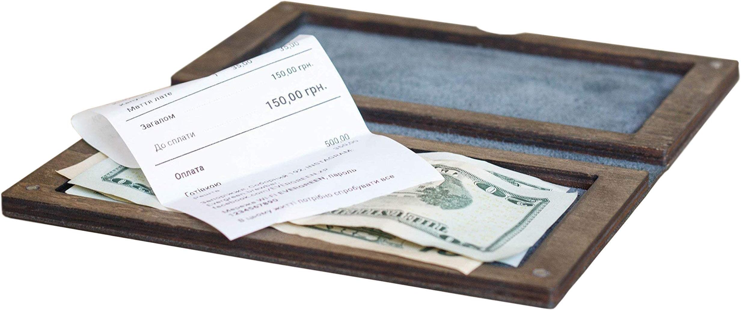 Wooden Leather Server Books for Waitress-Guest Check Book, Waiter Wallet, Serving Books, Server Checkbook, Check Presenters for Restaurants, Check Holder, Leather Checkbook Cover, Bill Holder