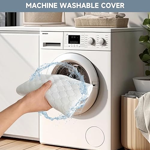 Miniatura 7 de Almohada de cuña de cama para dormir, 3 piezas de altura ajustable de 4.5, 7.5 y 12 pulgadas, cuña triangular para poscirugía, reflujo ácido,