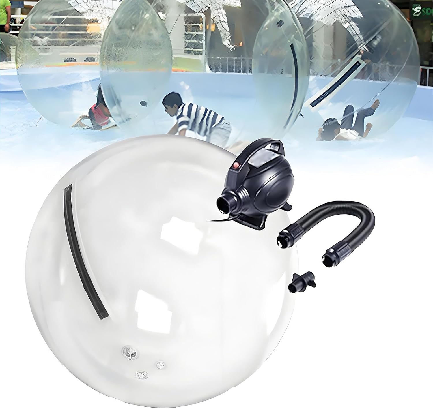 Inflatable Zorb Ball Zipper, Inflatable Water Roller Walking, Walk On Water Walking Ball, 3.5m³/Min, 396lbs 180kg Load Capacity, Waterproof Zipper Design, For Pool Lake Beach CustomizedColors-1.5M