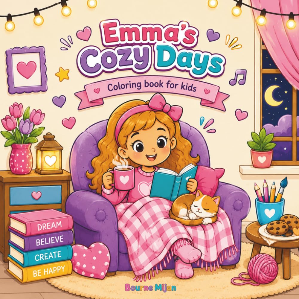 Emma's Cozy Days: A Cute & Cozy Coloring Adventure for Kids