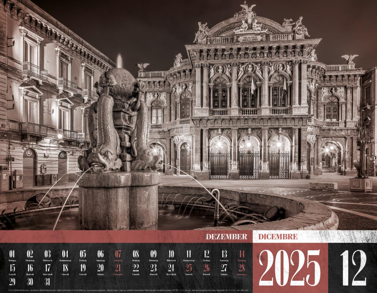 La Dolce Vita - Italienische Lebensart Kalender 2025, Wandkalender in Schwarz-Weiß / Sepia im Querformat (54x42 cm) - Lifestyle-Kalender - Vintage