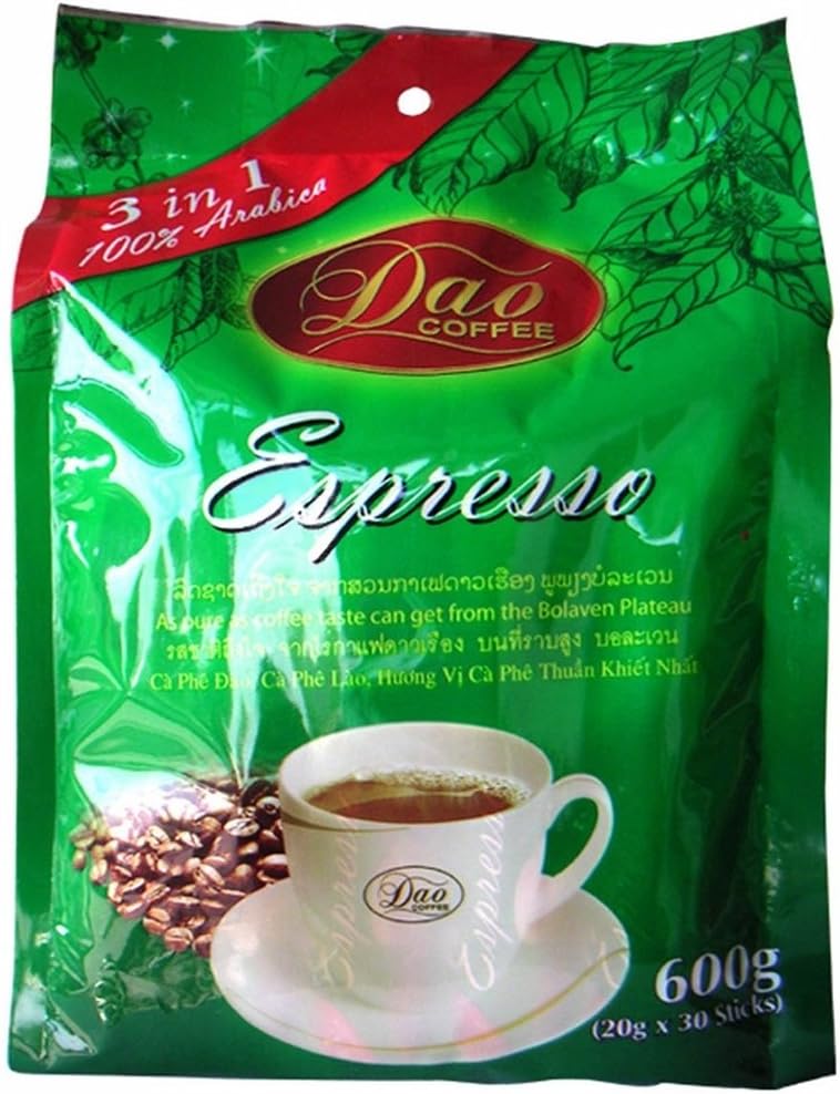 Instant Coffee Espresso 3 in 1 Coffee Sticks , 100% Arabica Dao 0.70 Oz X 30sticks