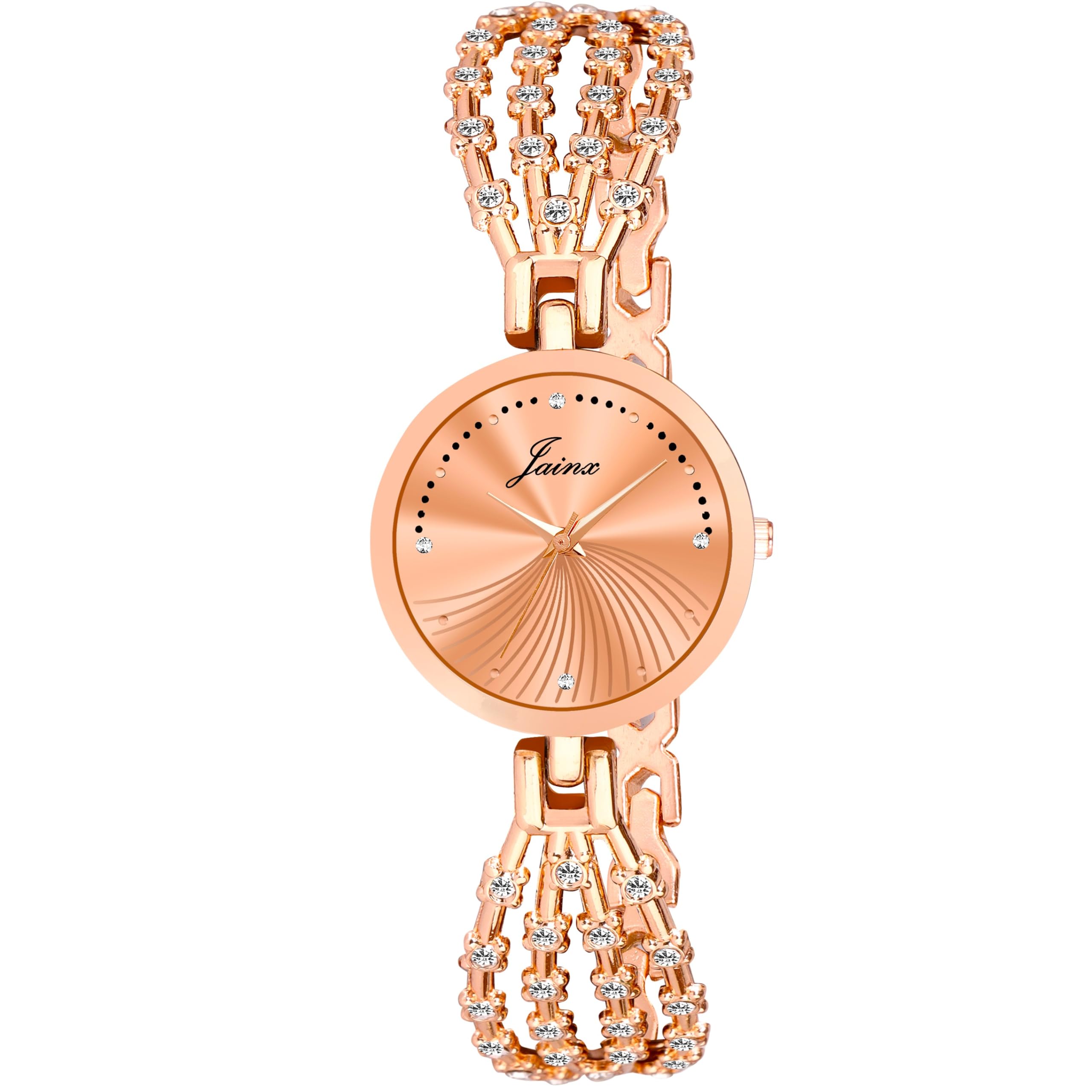jainx Rose Gold Bracelet Metal Chain Analog Wrist Watch for Women - JW8536 (B0C94KHX8C) Amazon Price History, Amazon Price Tracker