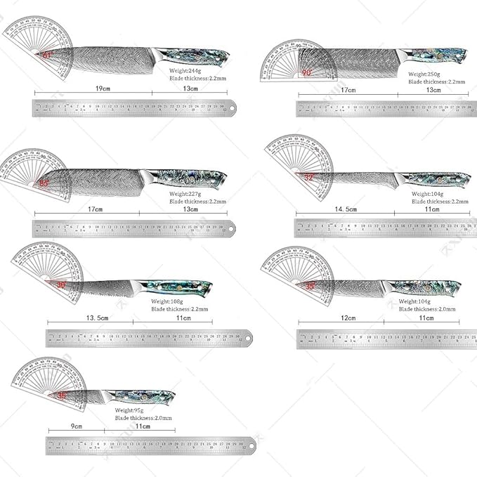 Set Cuchillos Cocina 7 Piezas Acero Inoxidable Forjado miniatura 3