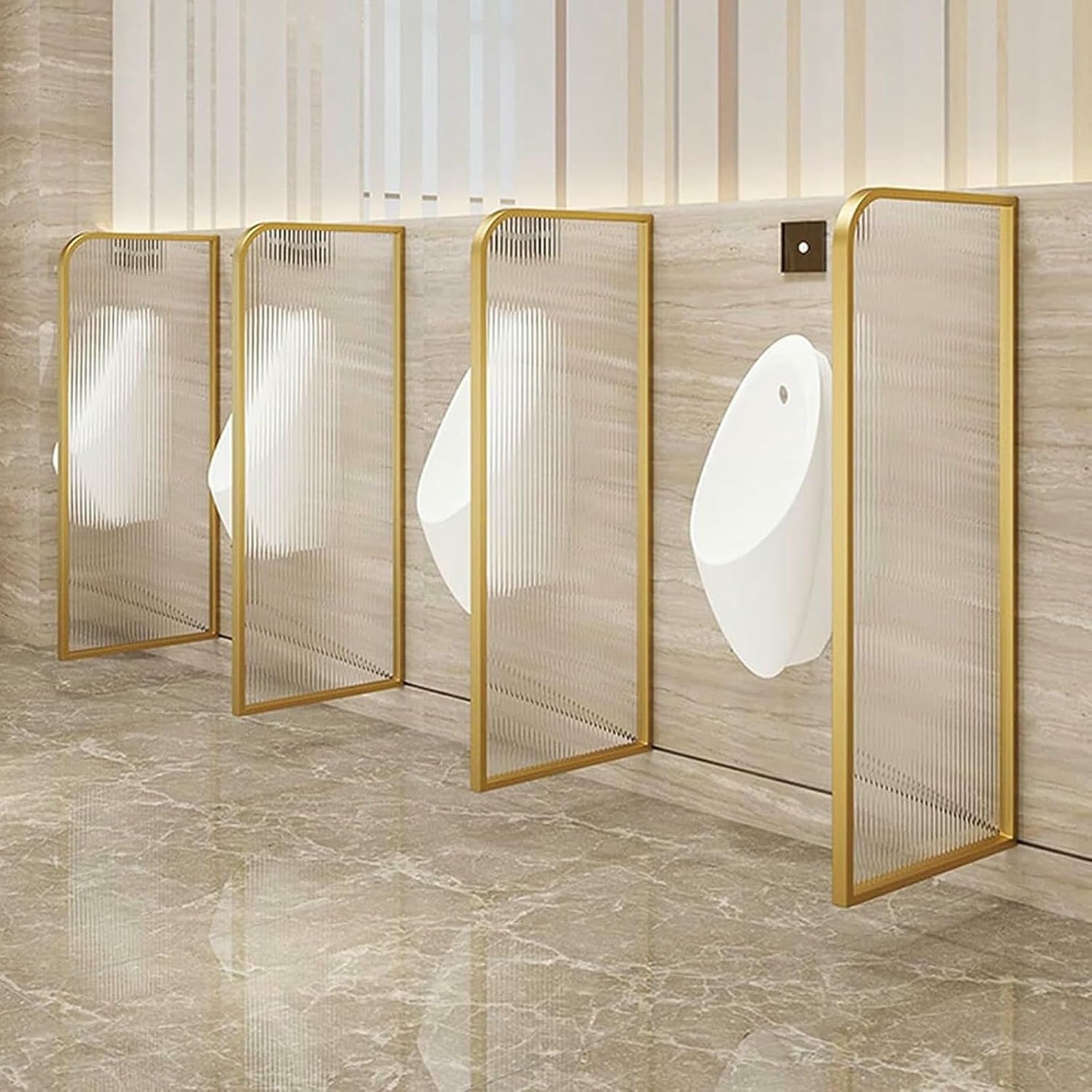 GTHTUHFD Wall-Mounted Urinal Partition Divider, Privacy Screen For Public Restrooms, Toilet Partition For Bathrooms And Hotels,Gold-120x40cm