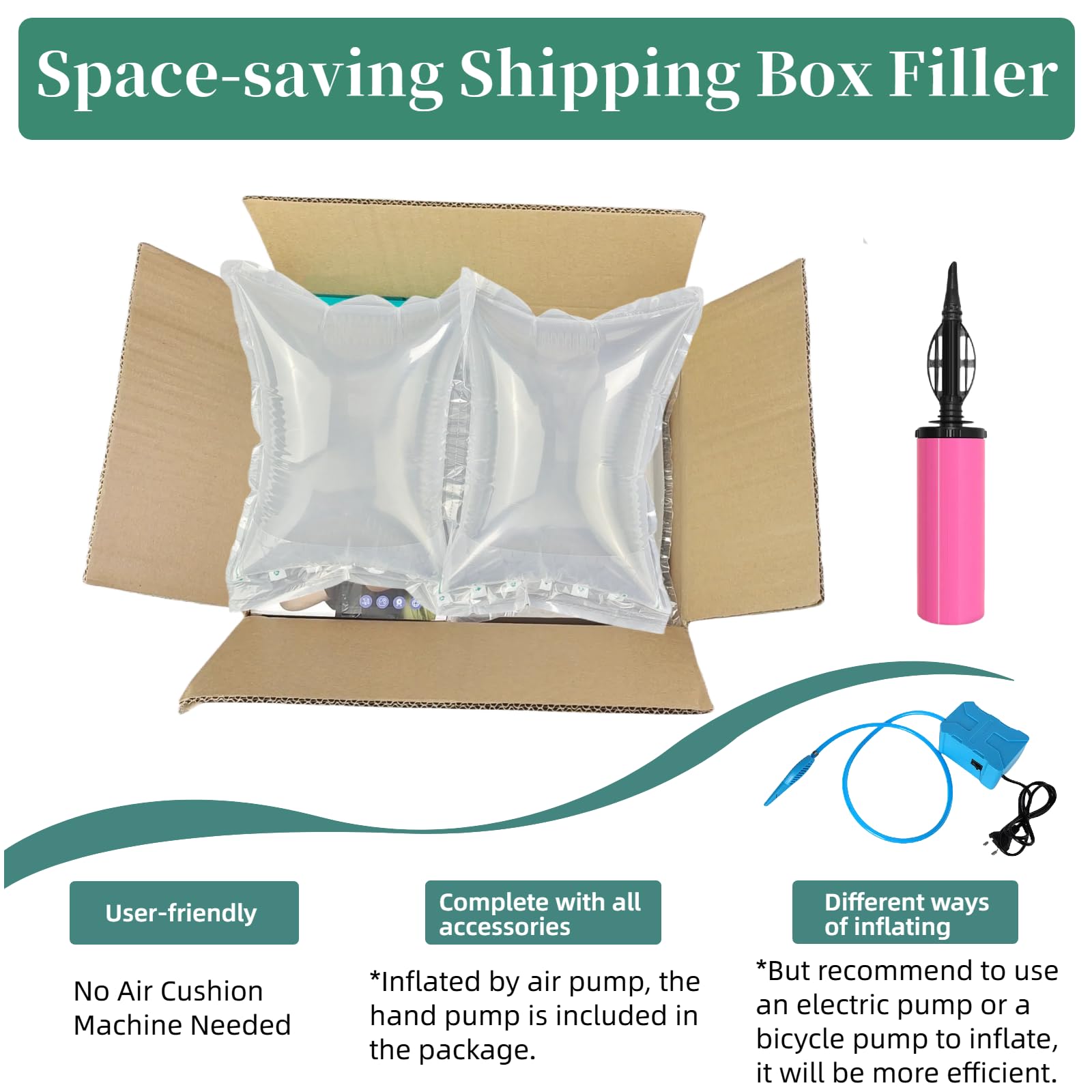 Ripieno borsa per forma 100 Conteggio Gonfiabile Grandi Cuscini d'aria per la spedizione 8.3 "x11.8" Air Bag per l'imballaggio con pompa di riempimento di imballaggio Alternativa