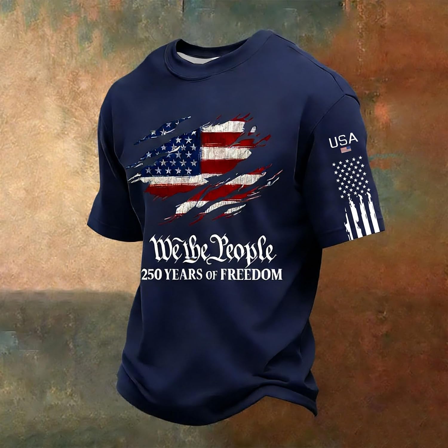 250 Years America Shirt 4th of July Tshirt 250 Years Birthday Tops Mens American Flag Shirt