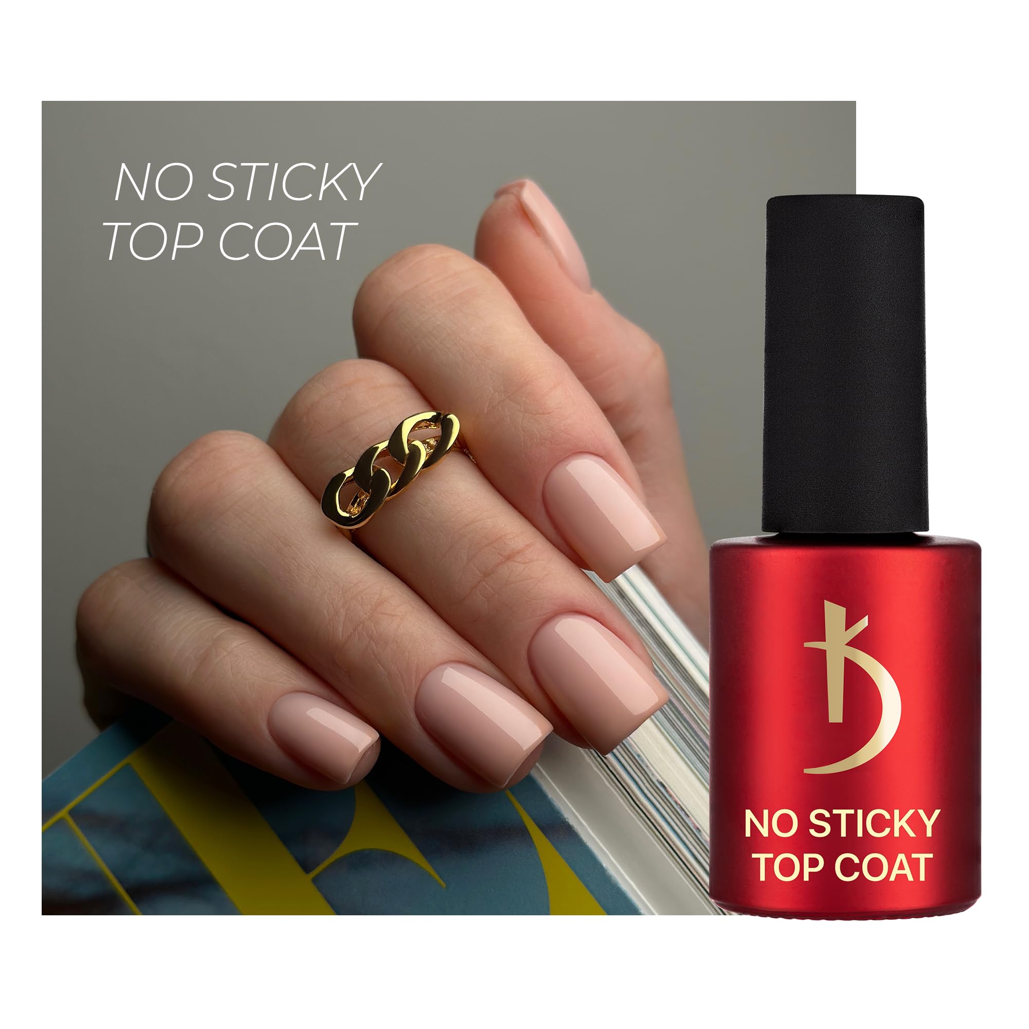 K Professional Gel UV Top Coat Vernis à ongles Longue durée Finition brillante 15 ml