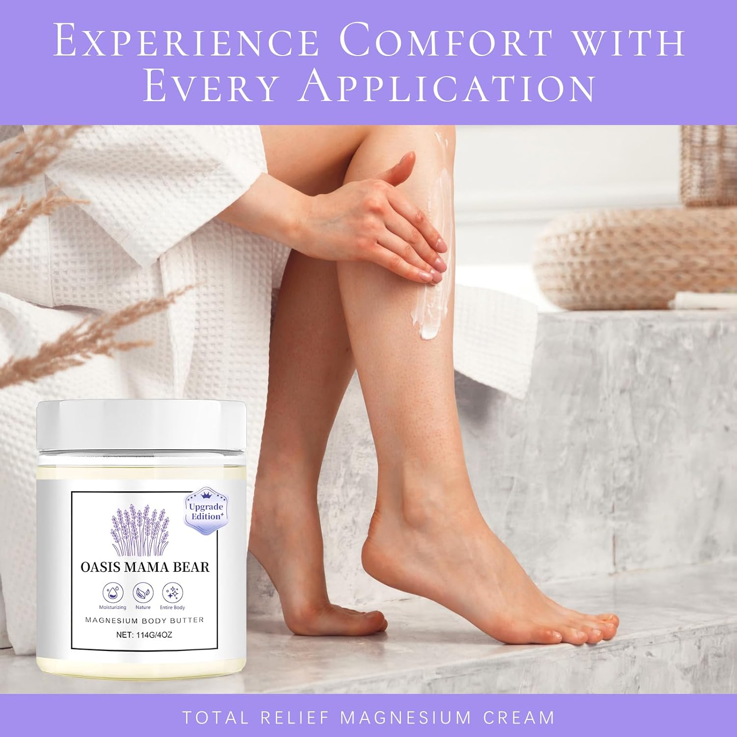 Neuropathy Cream, Magnesium Cream for Neuropathy, Nerve Relief Lotion for Feet Hand No Greasy Body Lotion with Natrural Ingredients For Soothing