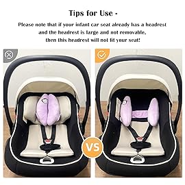 Baby Pillow for Travel, Adjustable Head Neck Support for Car Seats for Newborn, Banana Stroller Headrest Pillow for Toddler, Comfortble Head Support Head Protection Pillow, Purple
