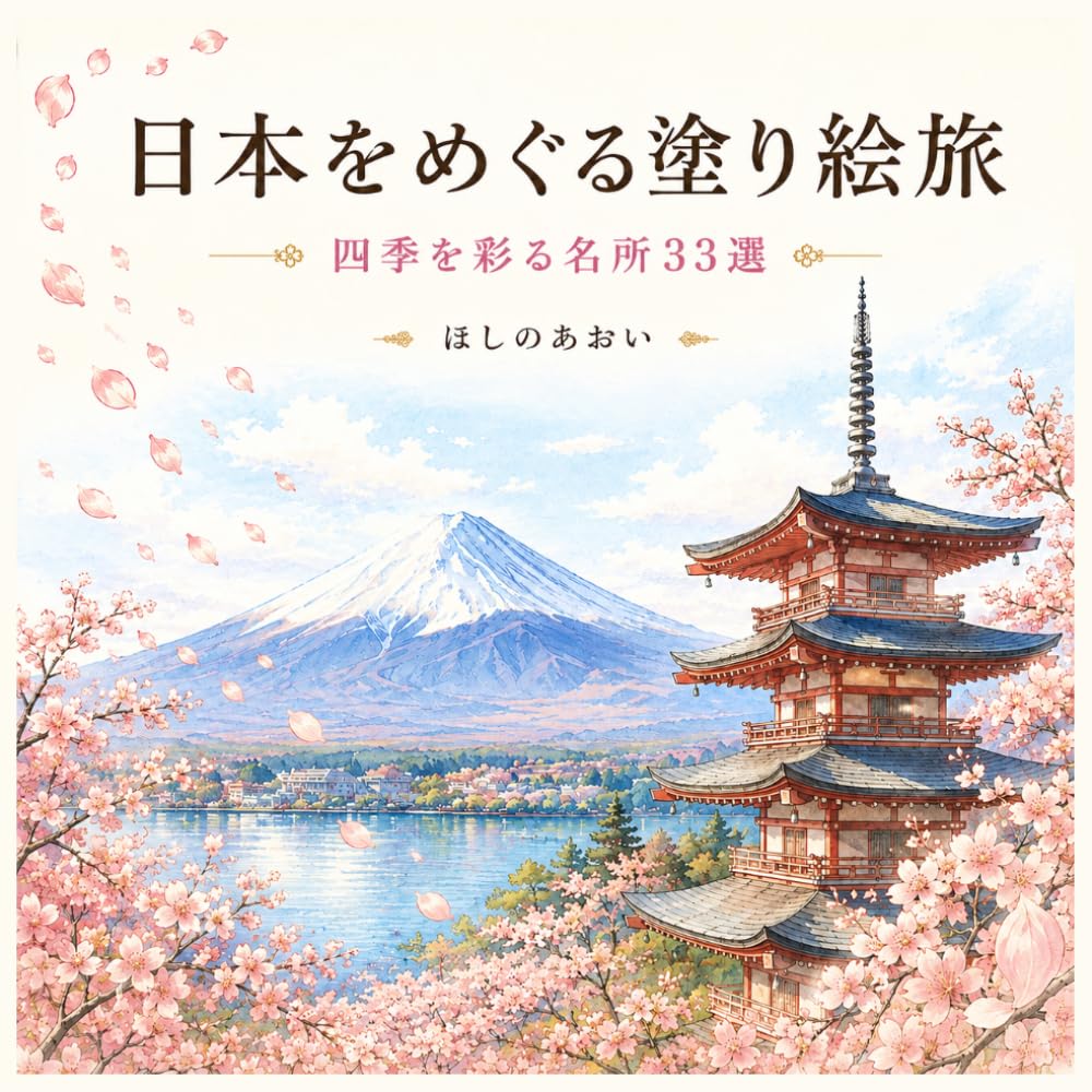 日本をめぐる塗り絵旅: 四季を彩る名所33選