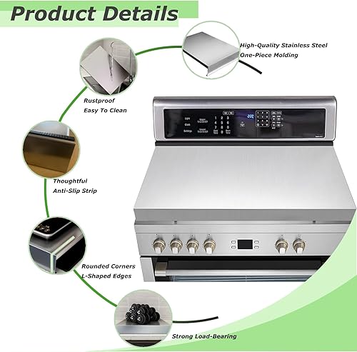 Miniatura 3 de Cubierta superior de estufa de acero inoxidable para estufa de gas, estufa eléctrica, tabla de fideos, tabla de cortar, cubierta superior de estufa