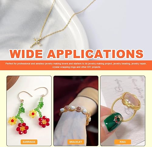 Miniatura 7 de Tanstic Kit de 1489 piezas de suministros para hacer joyas, kit de fabricación de joyas con herramientas de fabricación de joyas, alicates de