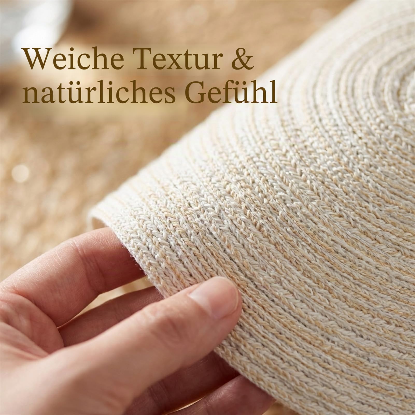 Tovagliette ovali intrecciate, 30,5 x 45,7 cm, 6 pezzi, per tavolo da pranzo, tessuto naturale, resistenti al calore, ovali, beige