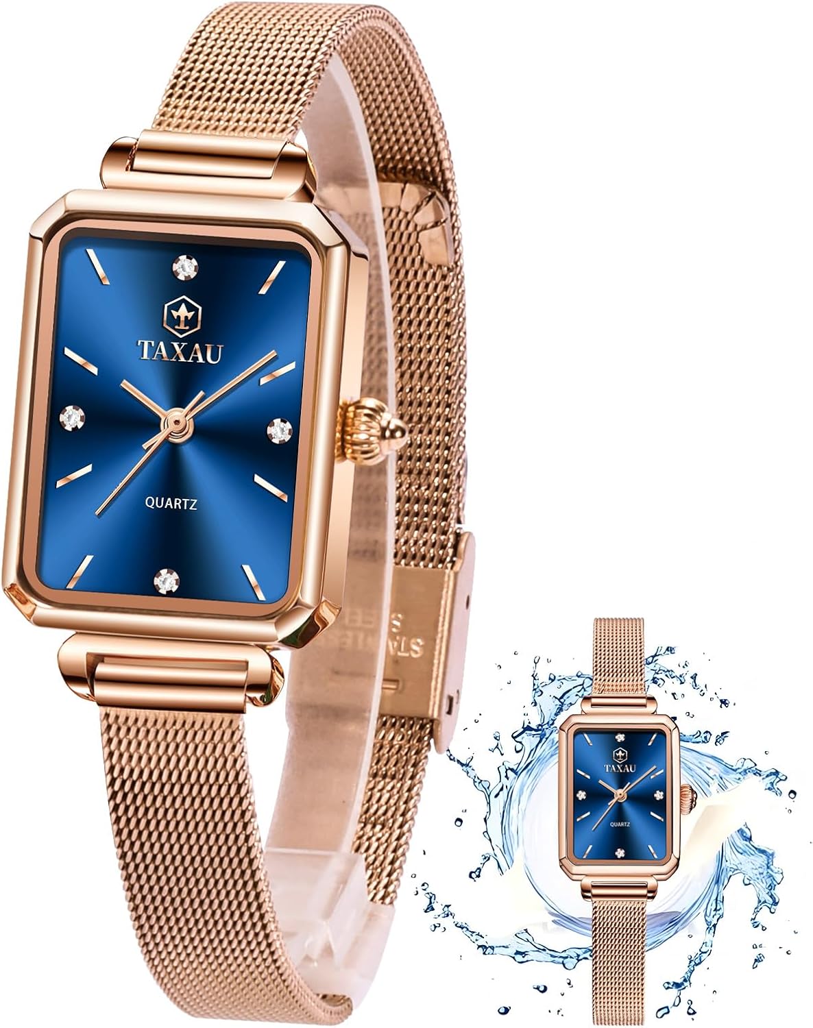 Square Rose Gold Womens Mesh Watch Dainty Rectangle Martinique Ubuy