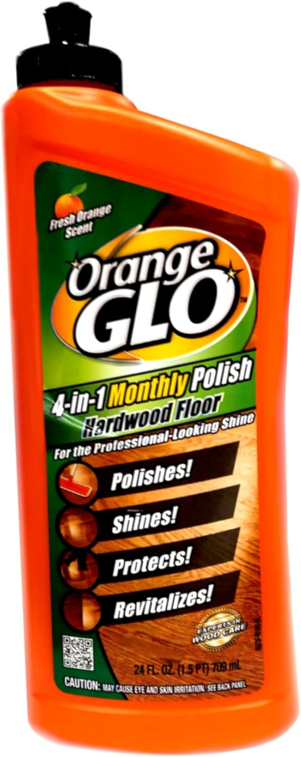 Orange Glo Hardwood Floor 4-in-1 Monthly Polish, Fresh Orange Scent, 24 oz Bottle