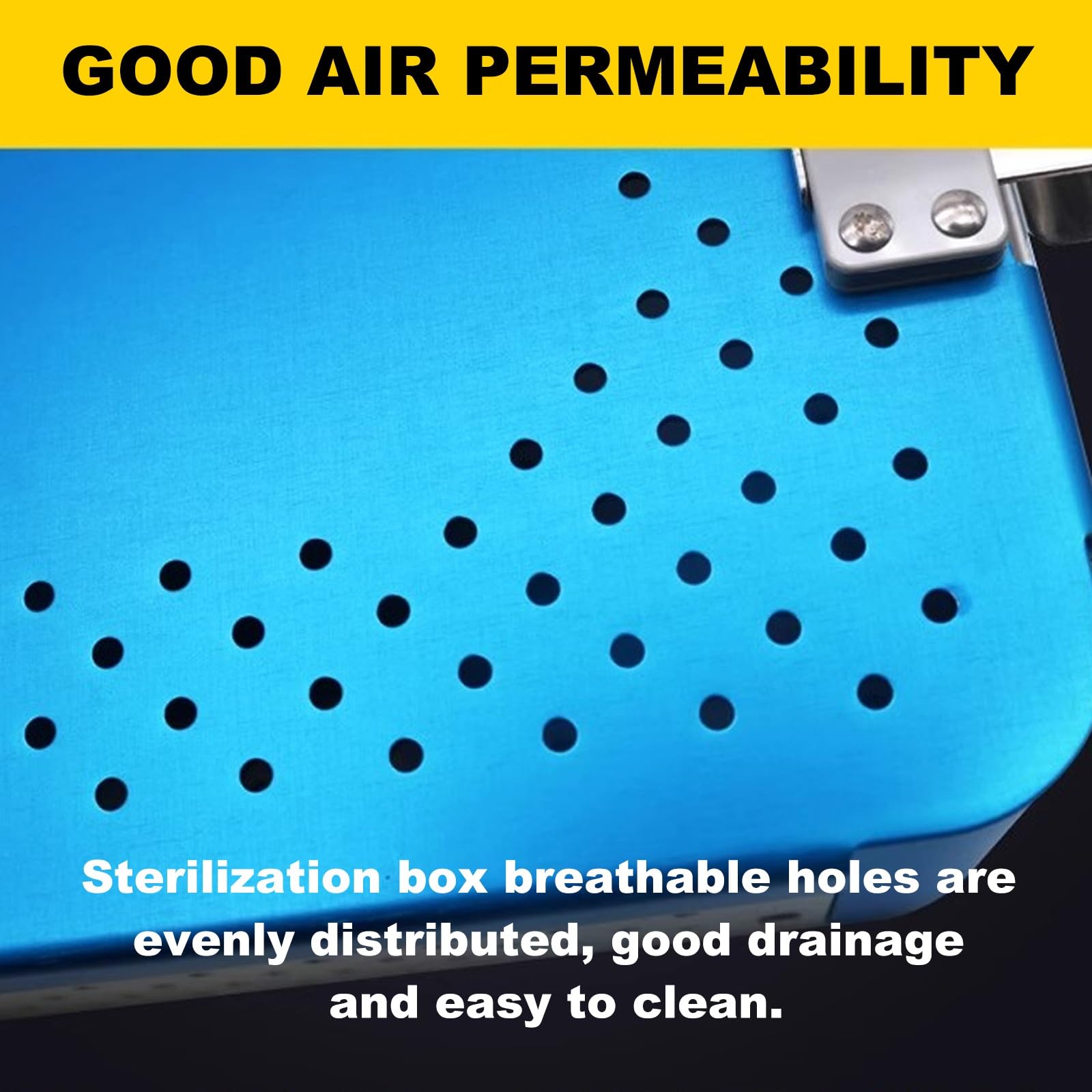 Caja Esterilización Instrumentos Médicos Aluminio con Almohadilla Silicona | Aleación de aluminio resistente, ideal para quirófanos y clínicas dentales(Blue)