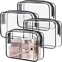 Vista 21 de PACKISM Neceser aprobado por la TSA, paquete de 2 – 1 mediano de cuarto de galón de mano de la TSA y 1 grande para equipaje facturado, bolsa de rosa