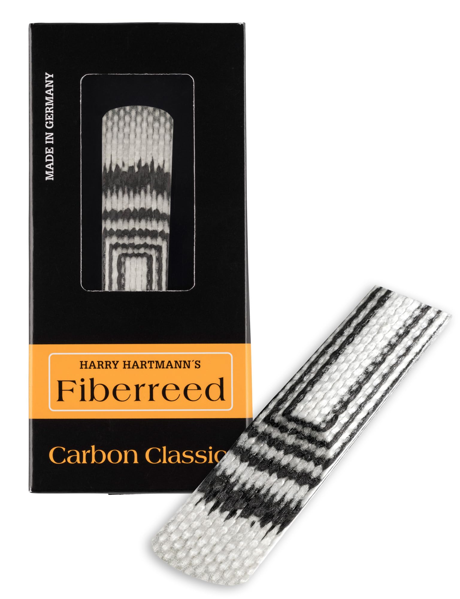 Fiberreed Carbon Classic Altsaxophon Blatt M Medium 2,5 – synthetisches Saxophonblatt aus Kohlefaser – sofort spielbereit – langlebig – hygienisch – runder dunkler Klang