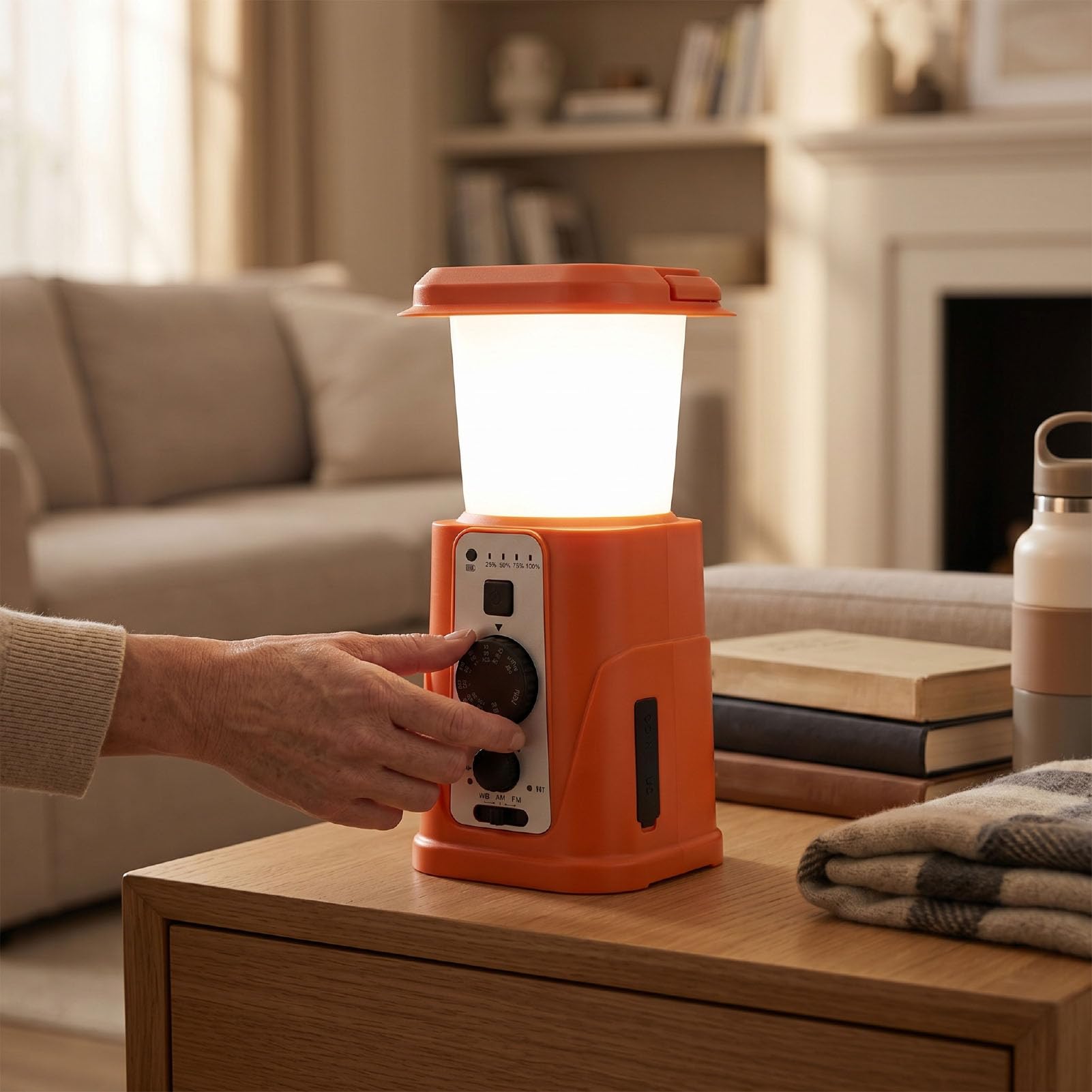 Naroote Lampada Solare da Campeggio per Emergenze | Radio meteorologica NOAA, Power Bank da 10000 mAh, torcia solare ricaricabile a manovella con USB C per gli appassionati di