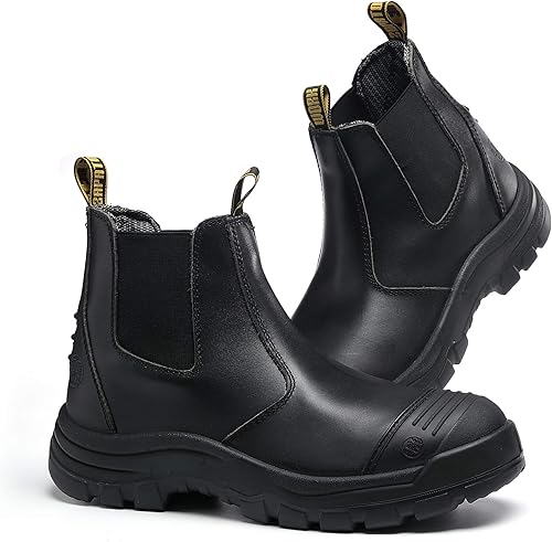 Botas de trabajo para hombre con puntera de acero, puntera suave, impermeables, antideslizantes, antipinchazos, botas de trabajo de seguridad