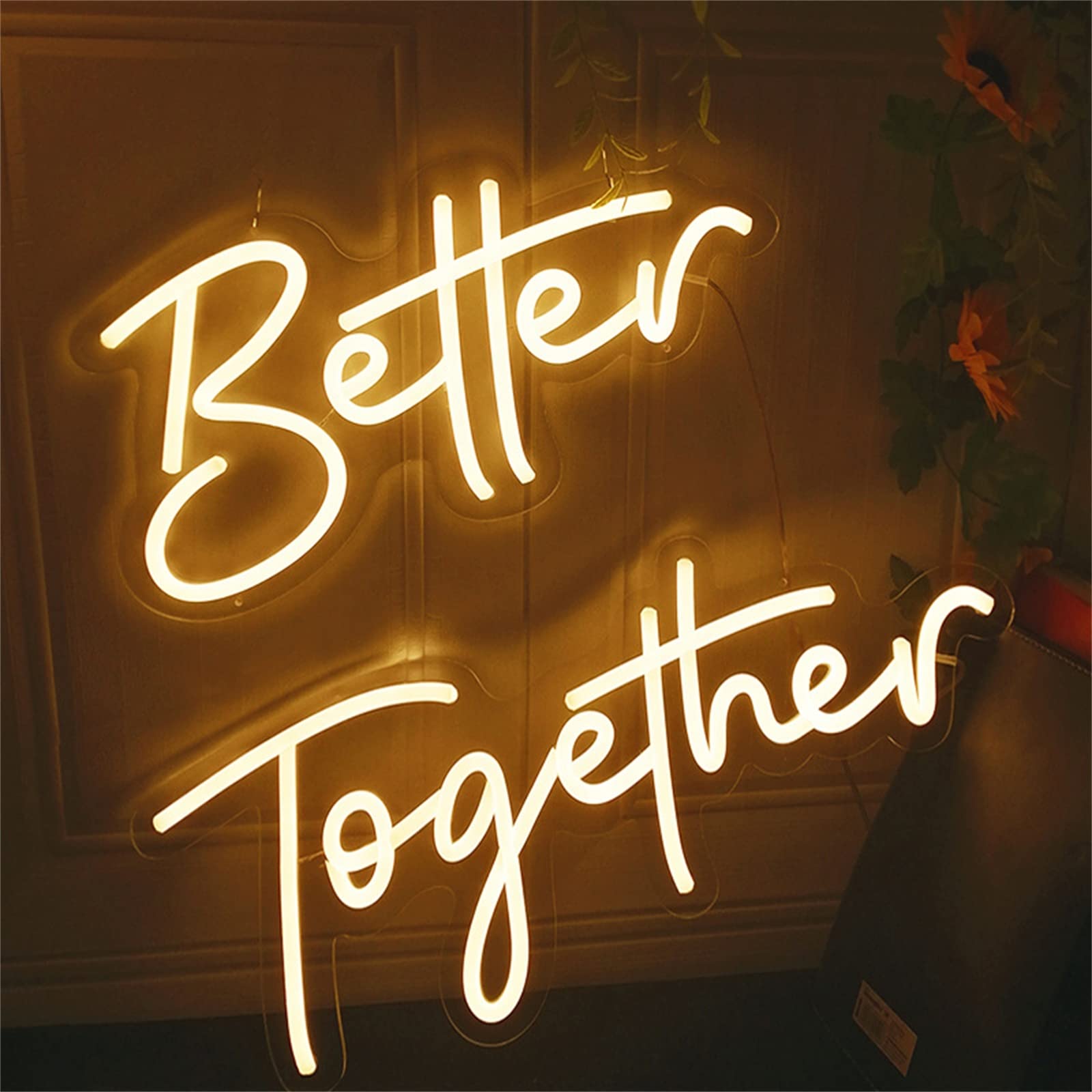 Better Together LED-Neonschild, Hochzeitsdeko, Lichter, Neonlicht, Schild, Zuhause, Schlafzimmer, Neonlichter, Schilder für Wanddekoration, LED-Hochzeitsschild,Warm Light