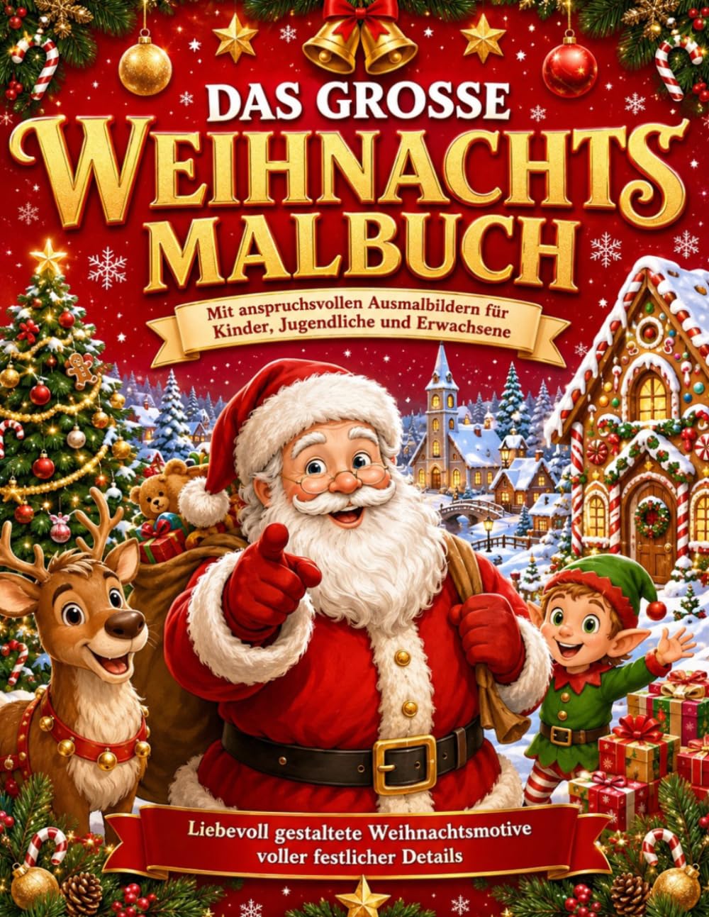 Das große Weihnachts-Malbuch – Anspruchsvolle Ausmalbilder für die ganze Familie: Liebevoll gestaltete Weihnachtsmotive voller festlicher Details