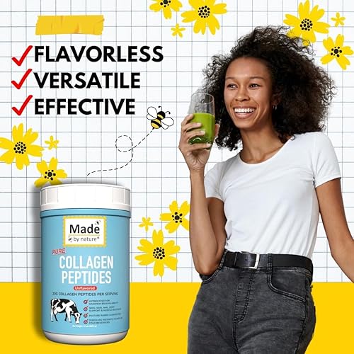 Miniatura 3 de Made by Nature - Péptidos de colágeno tipo 2 sin sabor apoya la salud de la piel, el cabello, las articulaciones y el intestino, hidrolizados,