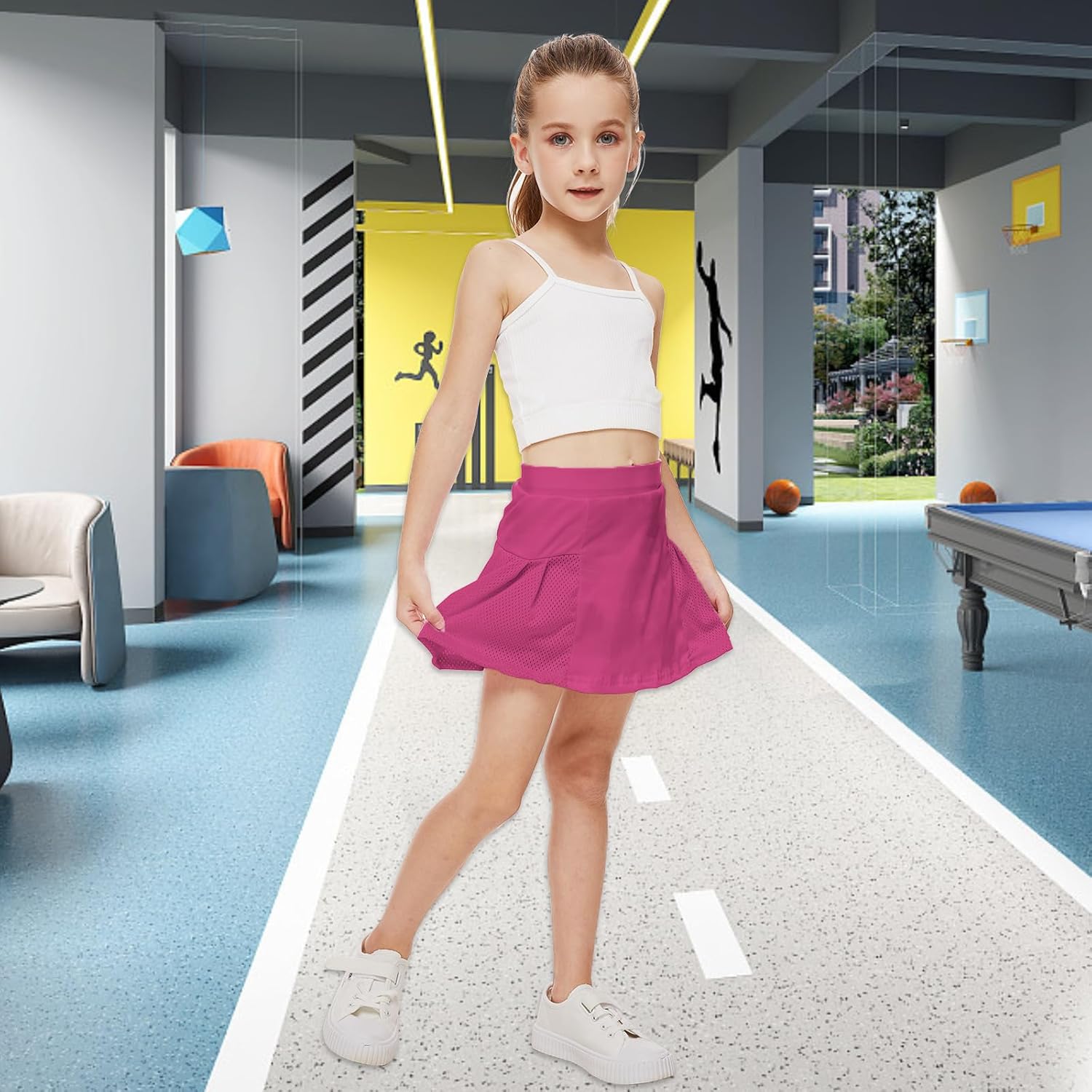 Neutocd Girls Tennis Skirt Skorts for Girls High Waisted Athletic Pleated Skirts with Shorts for Golf Pickleball Running - Image 2