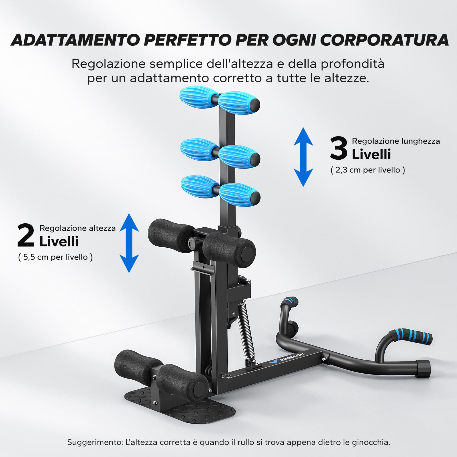 MERACH Squat Machine, Attrezzatura per Home Gym con 3 Resistenza & MAX 136 KG, Sicura e Facile da Usare, Allenatore per Squat per Fitness & Tonificazione, Recupero, Allenamento della Forza - Nero