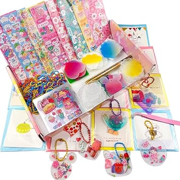 QIAONIUNIU Stickers for Girls Ages 6+, Create Your Own Tags Art and DIY Crafts Set, Valentines Day Gifts Make 60 Tags