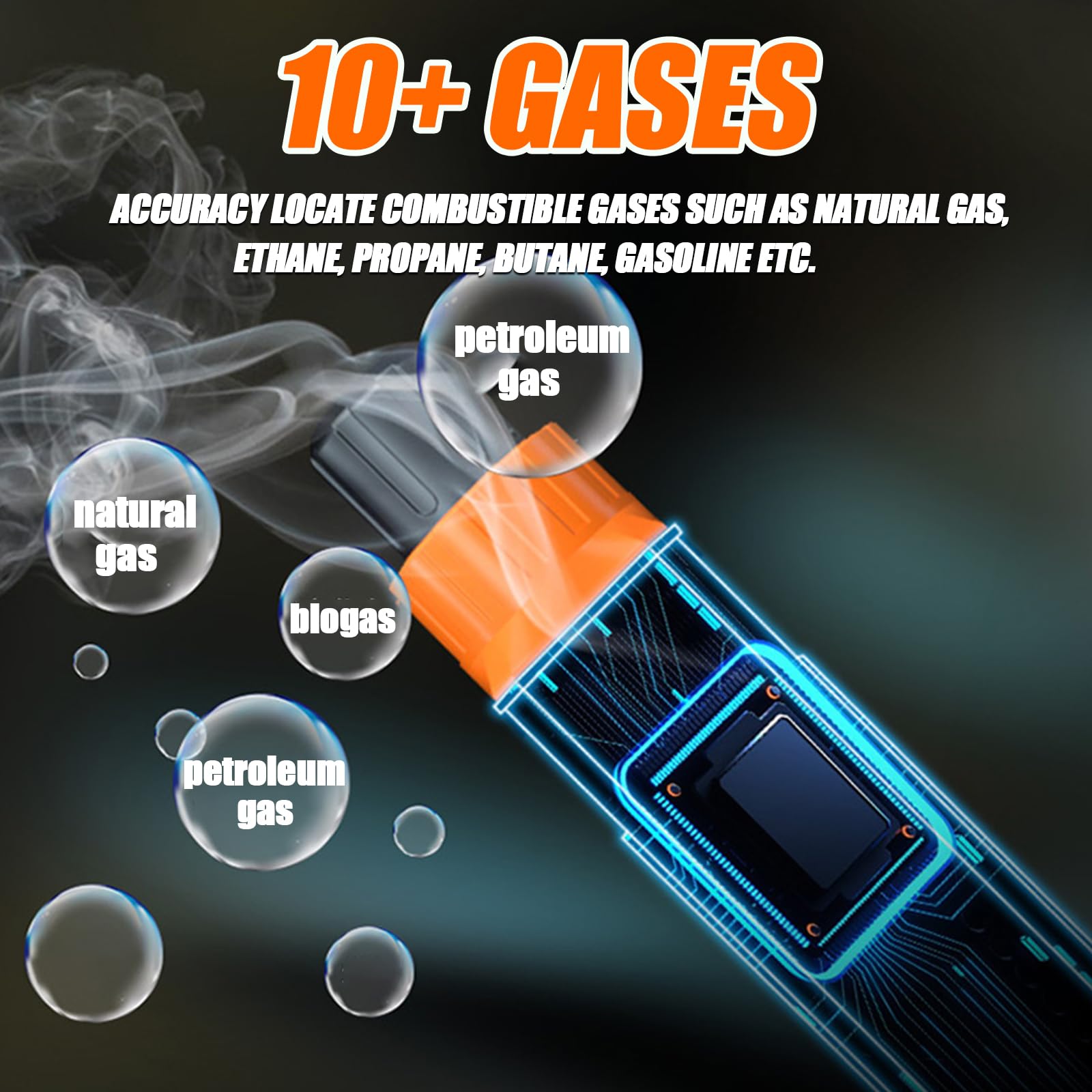 Detector de fugas de gas natural, portátil con alarma audible y visual, para gas combustible como metano, propano -50 A