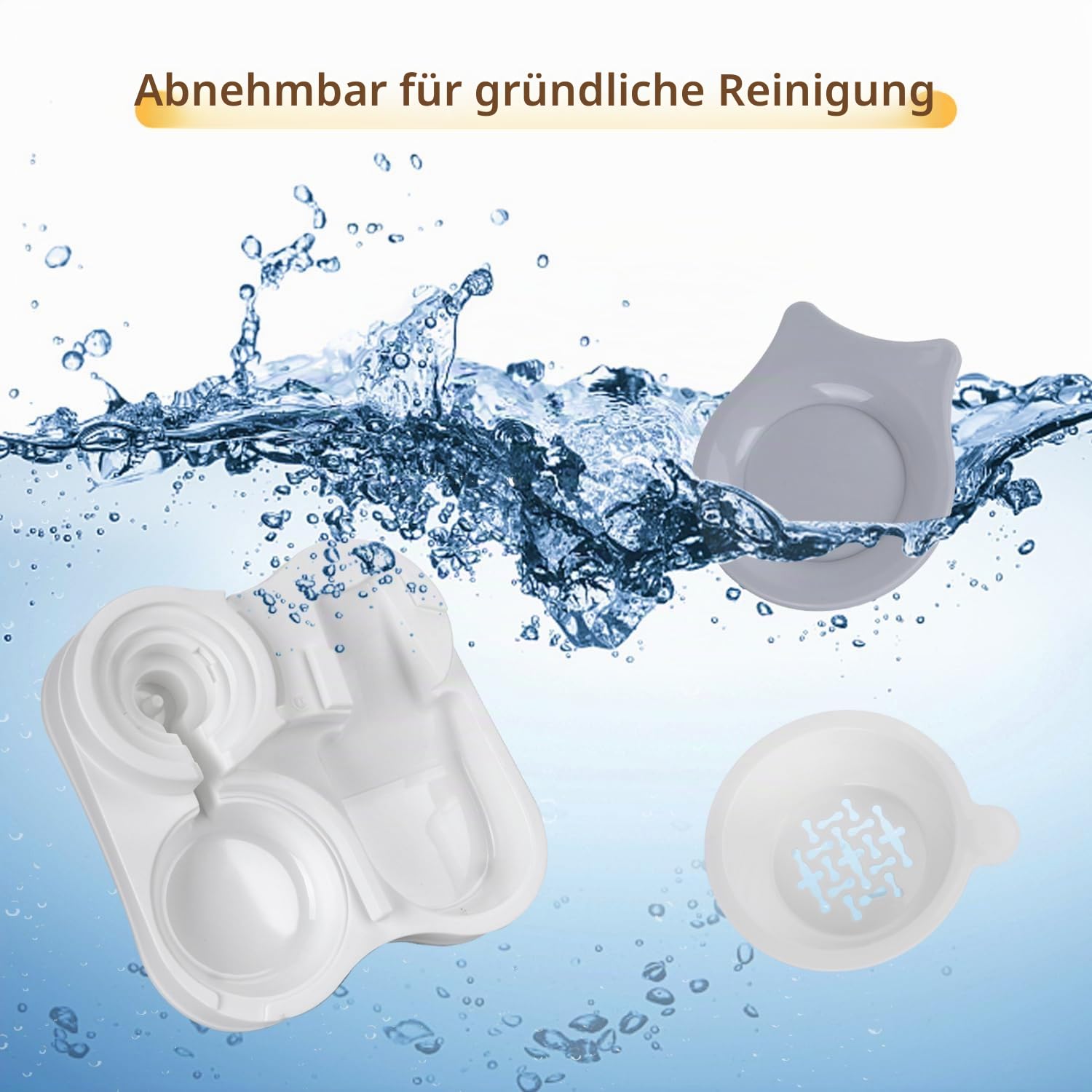 Nobleza 2-in-1 Automatischer Futter- und Wasserspender für Katzen und kleine Hunde – Schwerkraftsystem ohne Strom, 2,2 L Futterbehälter & 1 L Wassertank mit Aktivkohlefilter, rutschfeste Basis