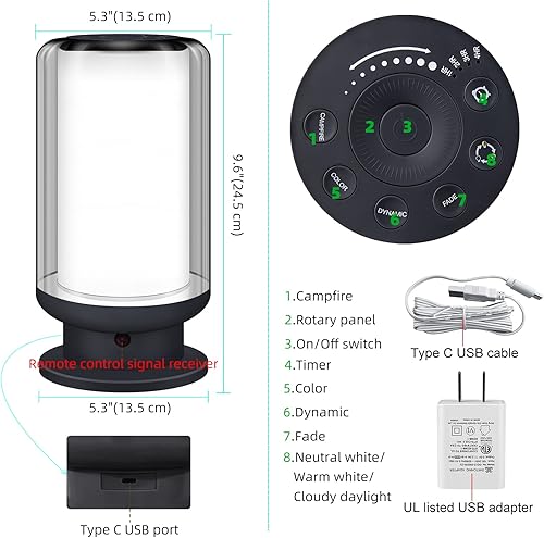 Miniatura 6 de LUXSWAY Lámparas LED de mesita de noche con control remoto, lámparas de escritorio con ajuste de temporizador, luz nocturna LED multicolor, mesita