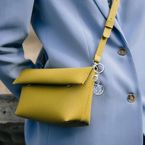 Miniatura 2 de Llavero de Flores Prensadas, Llaveros para Mujer, Llavero Hecho a Mano de No Me Olvides y Diente de León de la Reina Ana