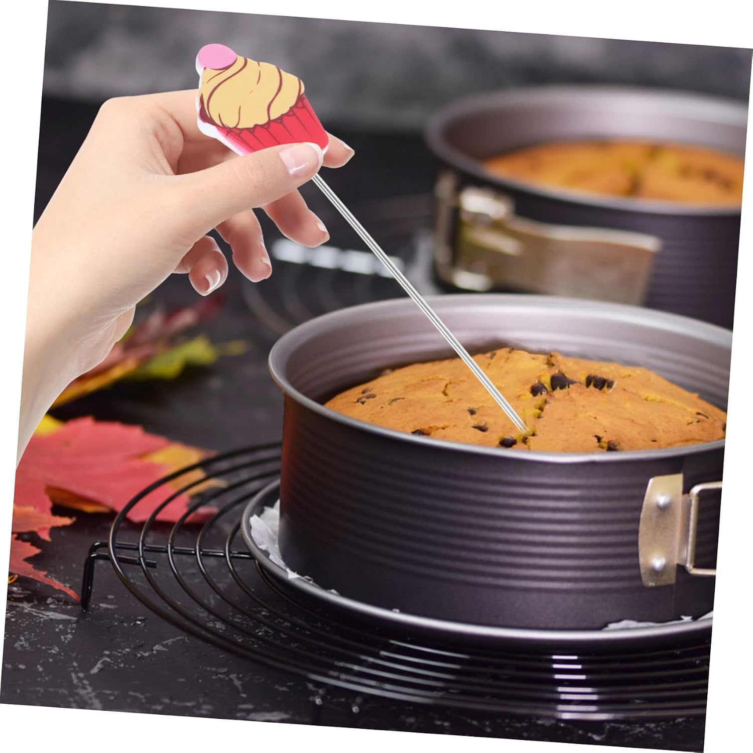 PRETYZOOM 2pcs Stainless Steel Cake Tester Cake Testing Needles for Baking Doneness Kitchen Baking Tool for Muffins Bread and Pastries for Home Bakers