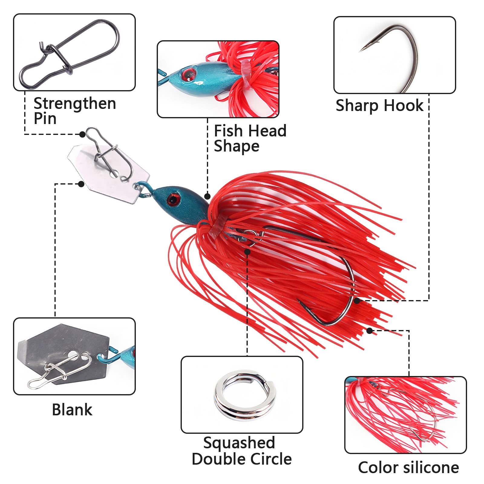 18.5G richiamo di pesca Chatter esca spinner esca Big Blade