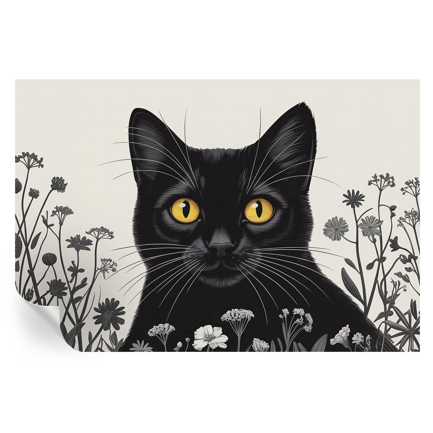 Murales de flores de gato para transformar el salón con una decoración rápida y estampados vivos