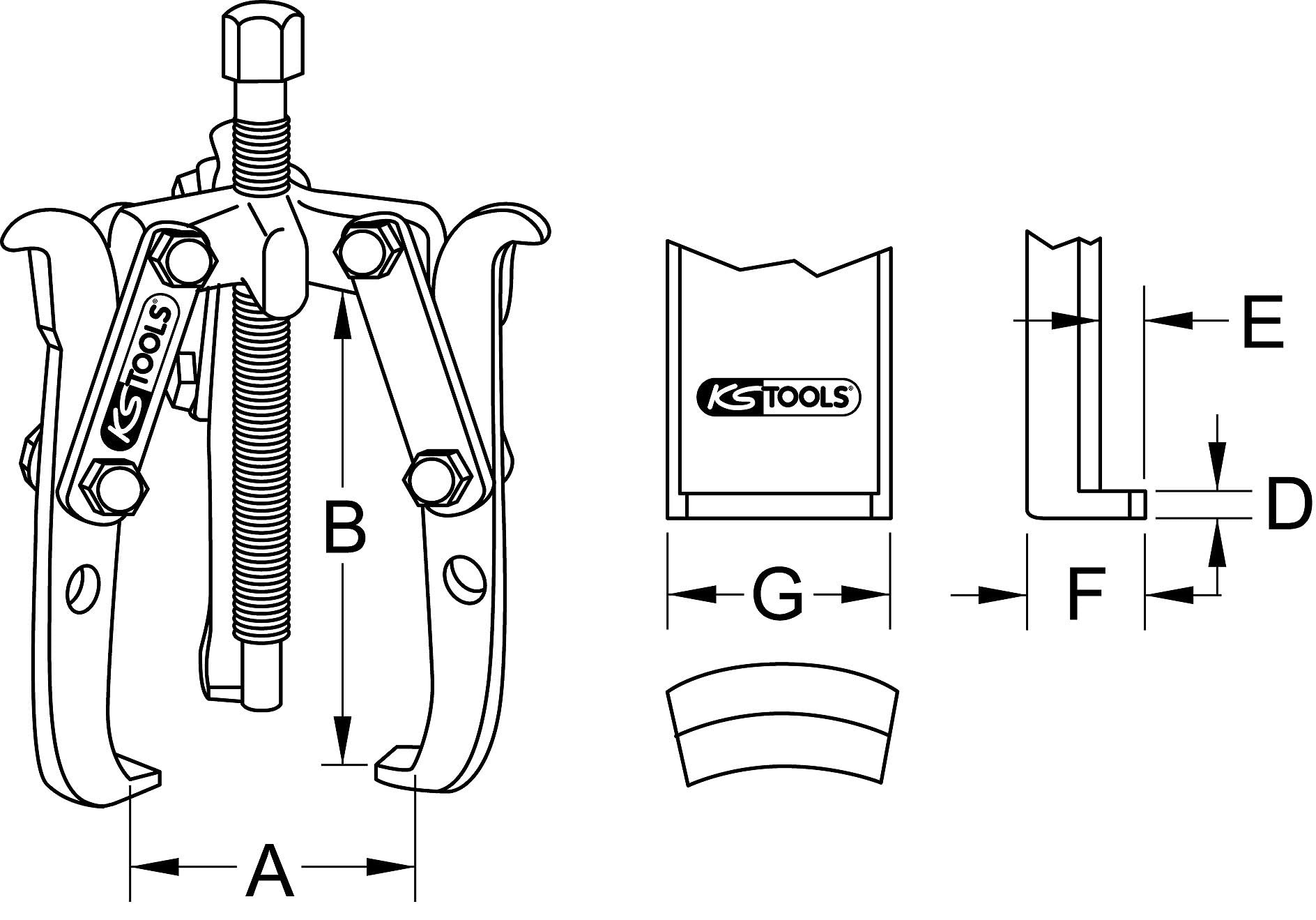 KS TOOLS 700.1120 Gris Extracteur 2 et 3 Griffes 4''