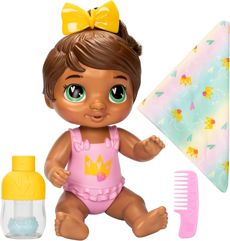 Shampoo Snuggle Sophia Sparkle Brown Hair Juego de muñeca de agua de 11 pulgadas, juguetes para niñas y niños de 3 años en adelante