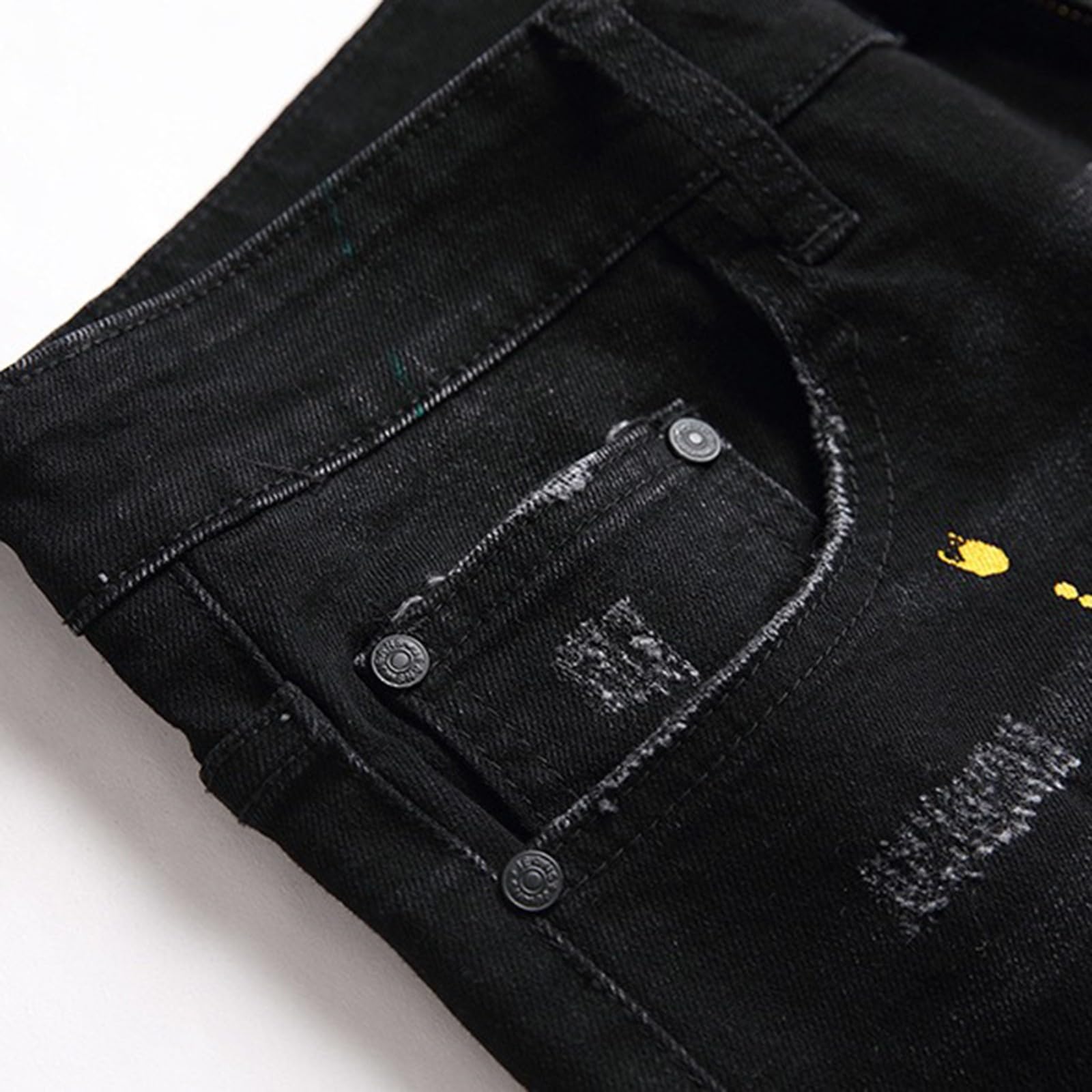 Jeans da Uomo Strappati, Pantaloni Jeans Uomo Strappati Elasticizzati Pantaloni Lunghi Casual Denim Stretch Strappati Skinny Moda Jean Sportiva Jogging Jeans da Lavoro Jeans Moto Casual E Versatili