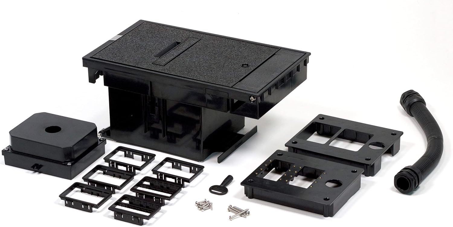 Legrand Wiremold XB814CLVBK 2-Gang Outdoor Weatherproof Ground Box Assembly, Low Voltage for Communication and A/V, Black (1 Pack)