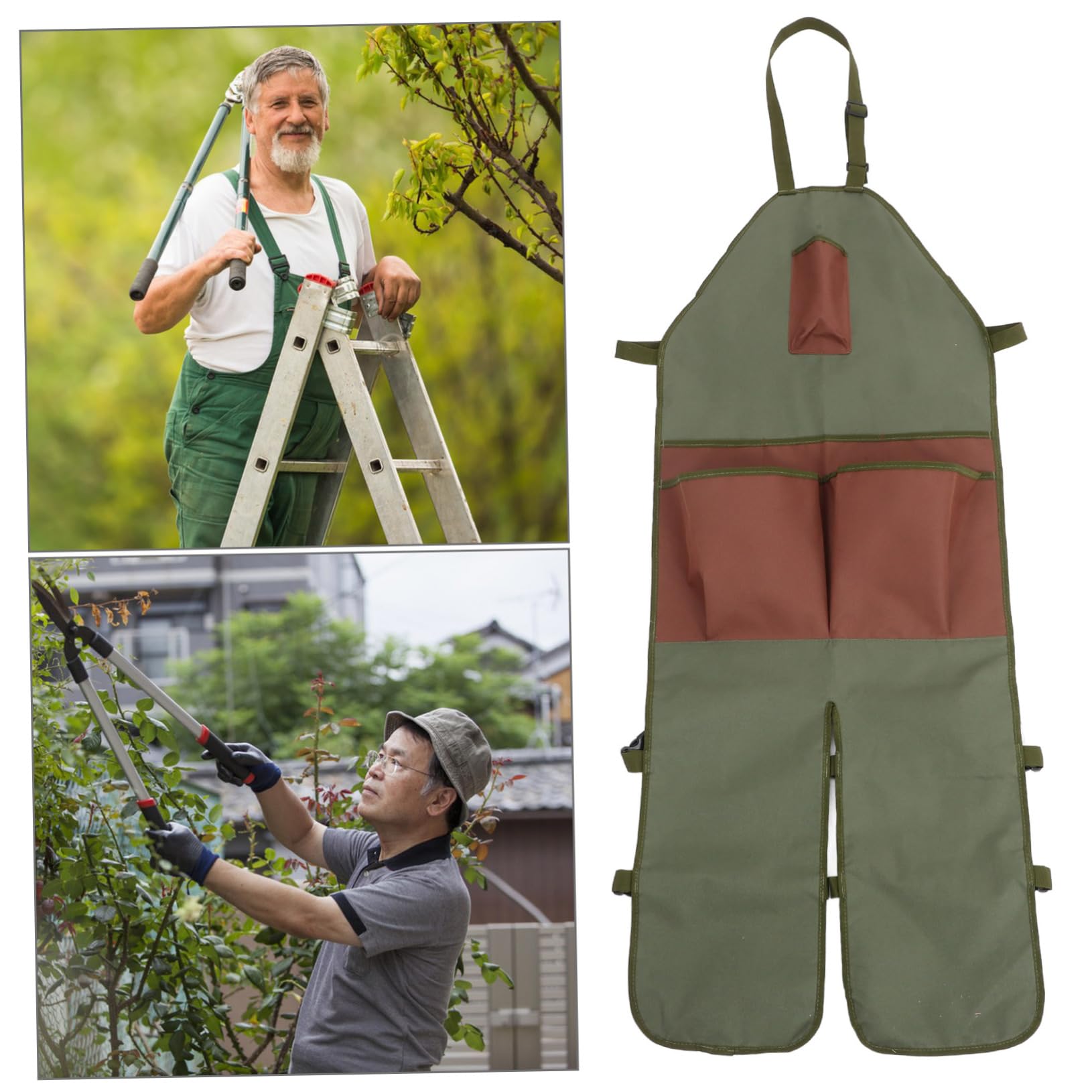ibasenice Tablier de Jardinage Oxford Renforcé Poches Tablier pour Fruits Protection Jambes Accessoire Indispensable pour Jardinage Travaux Extérieur